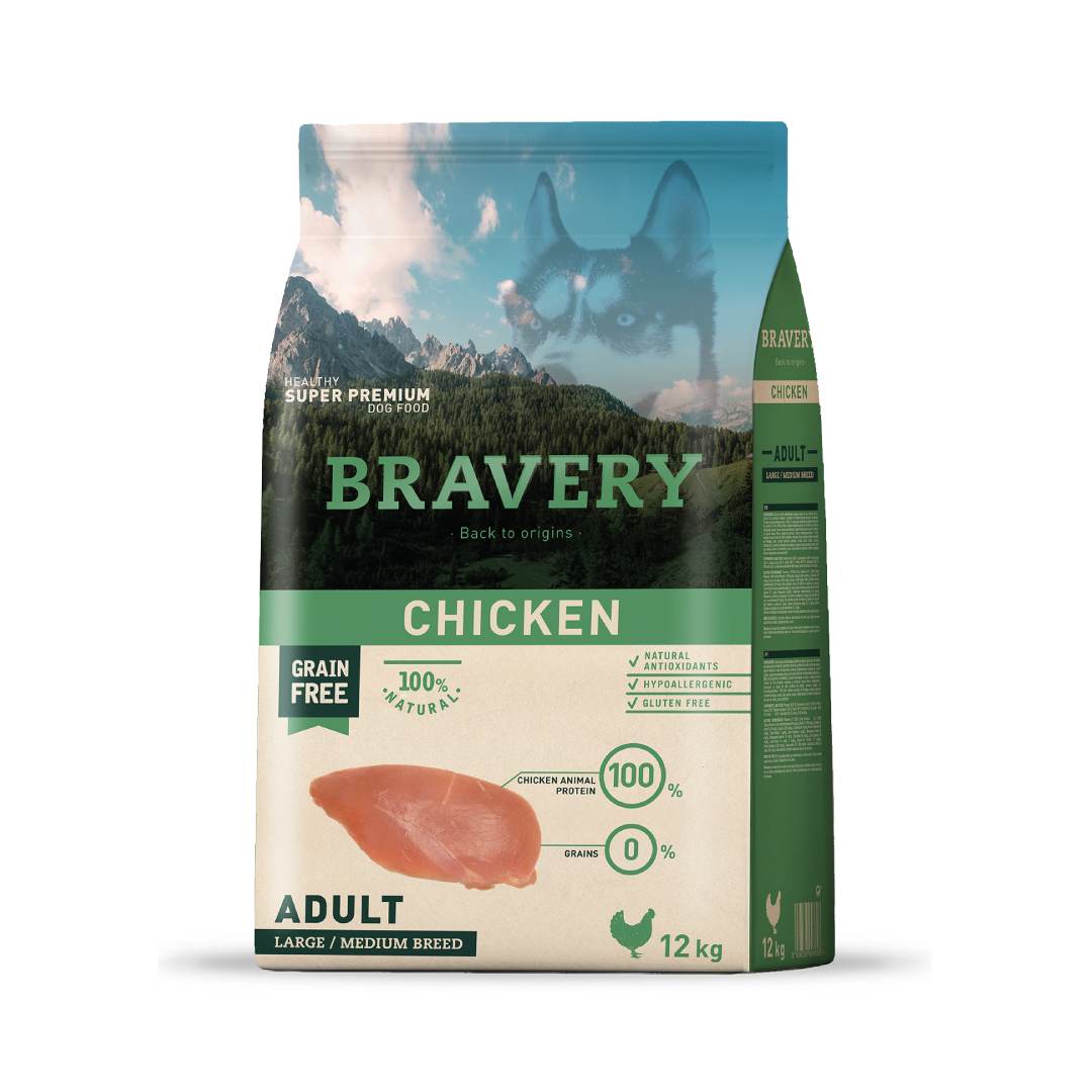 Bravery Pollo Adulto Razas Medianas y Grandes 12 kg