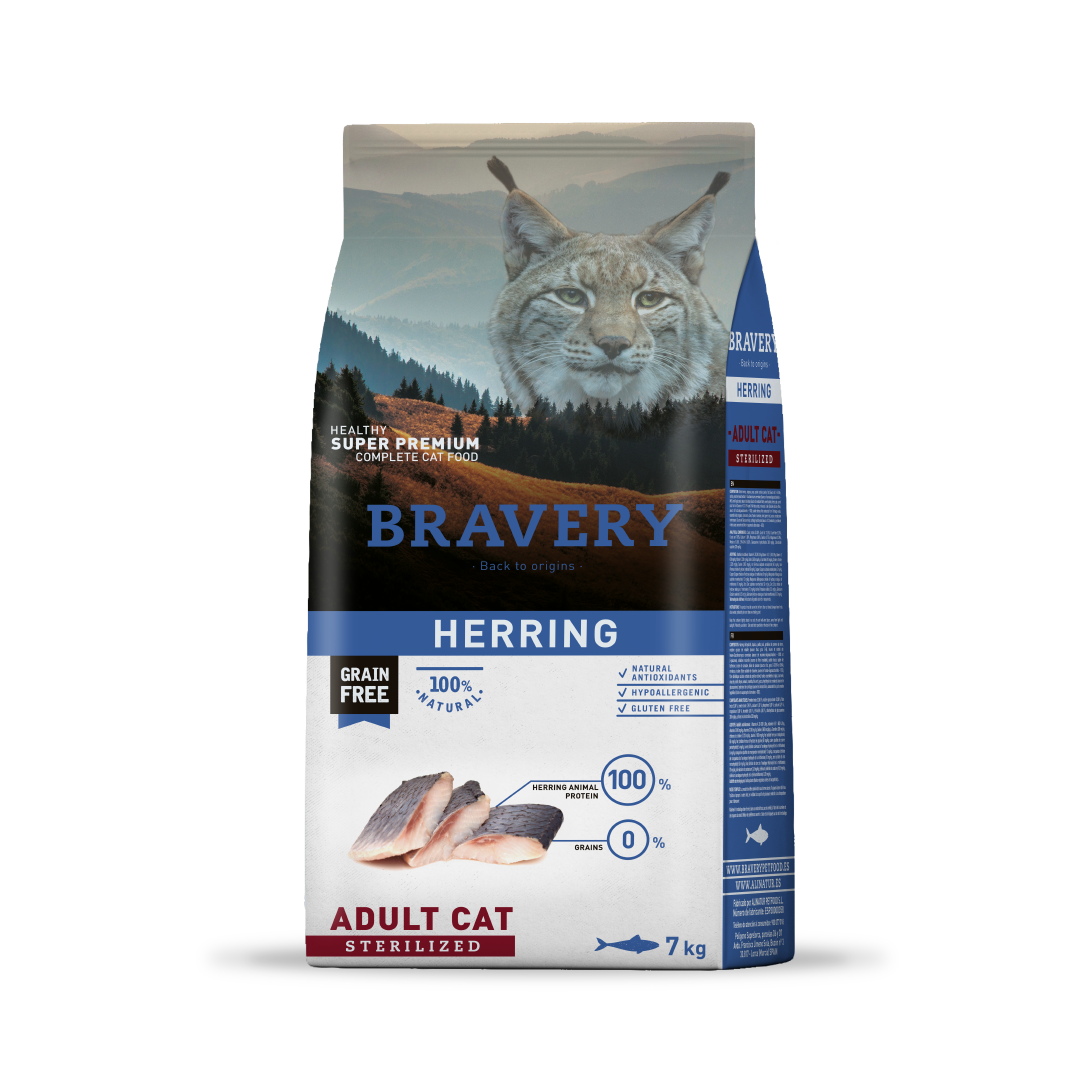 Bravery Arenque Adulto Gato Esterilizado 7 kg
