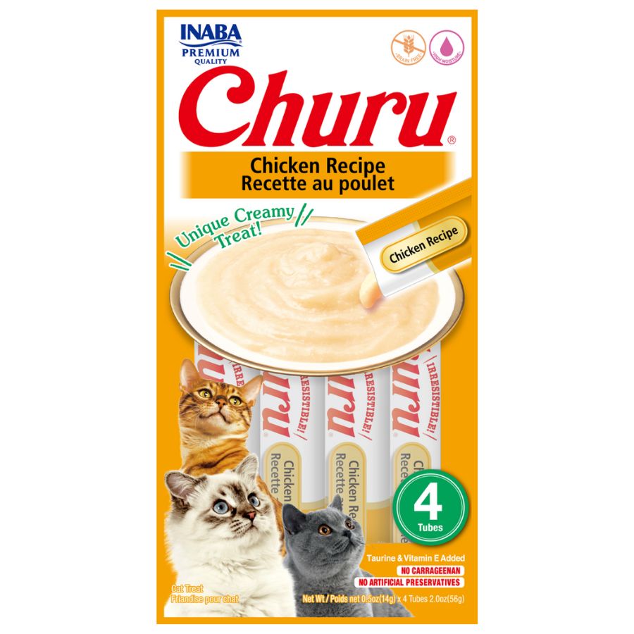 Churu INABA Chicken Recipe para Gatos - Pack 4 Tubos