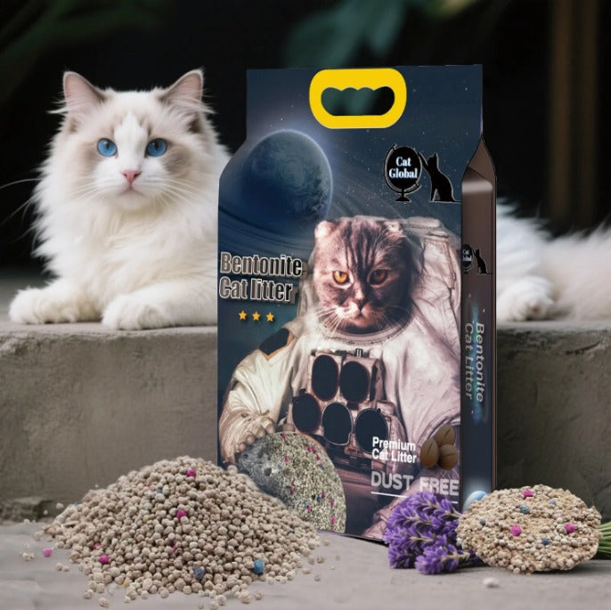 Arena Sanitaria Cat Global Premium Bentonita Dust Free para Gatos | Sin Polvo, Aglomerante y Control de Olores   10kg