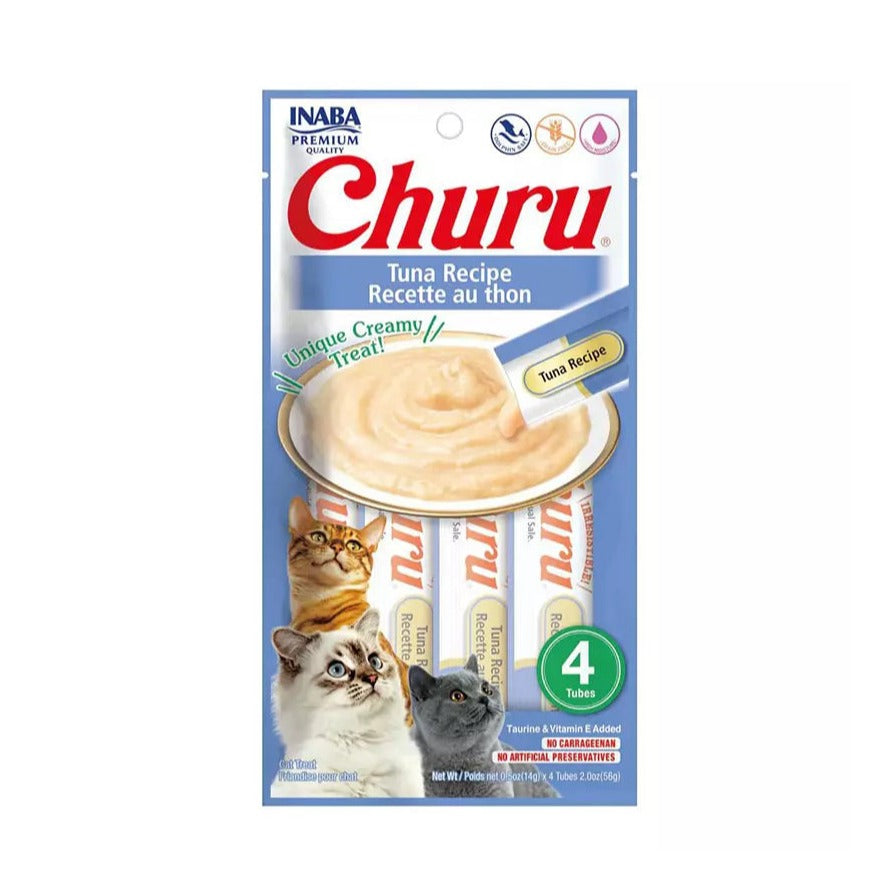 Churu INABA Tuna Recipe para Gatos - Pack 4 Tubos