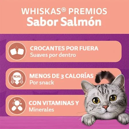 Whiskas Snacks Sabor Salmón para Gato Adulto 80g